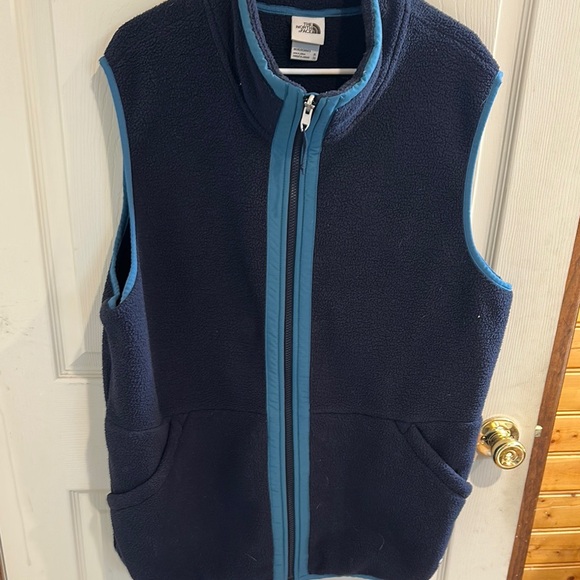 The North Face Dark Blue Fleece Vest - Picture 1 of 3